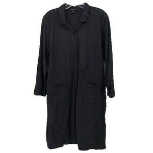 Eileen Fisher Gray Dress Linen Blend Grey Shirt Petite Large PL Lagenlook